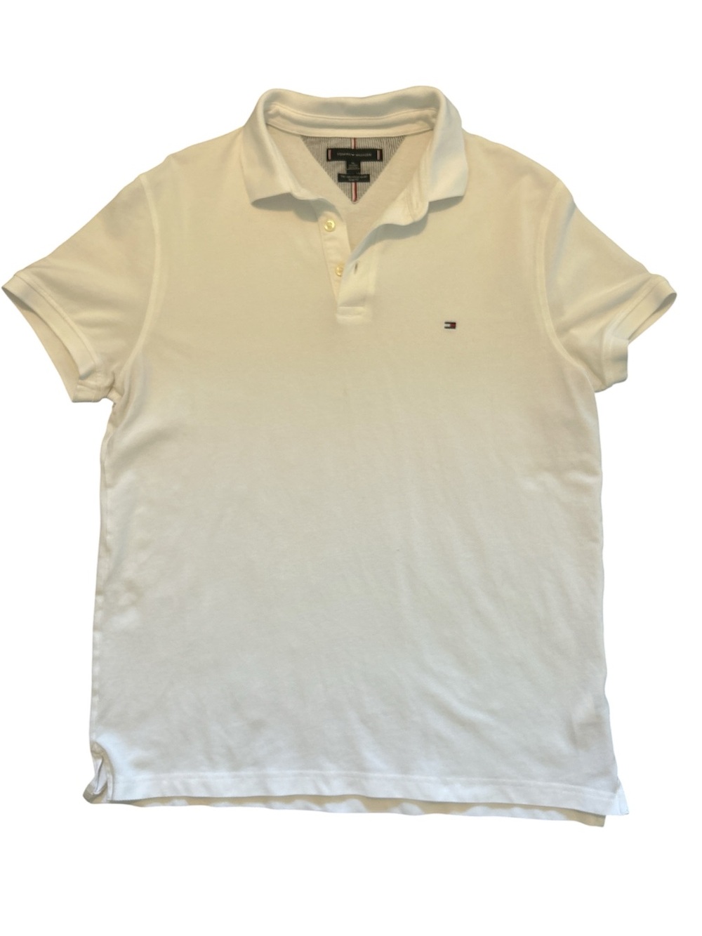 Tommy Hilfiger Men's White Polo Shirt Slim Fit, XL